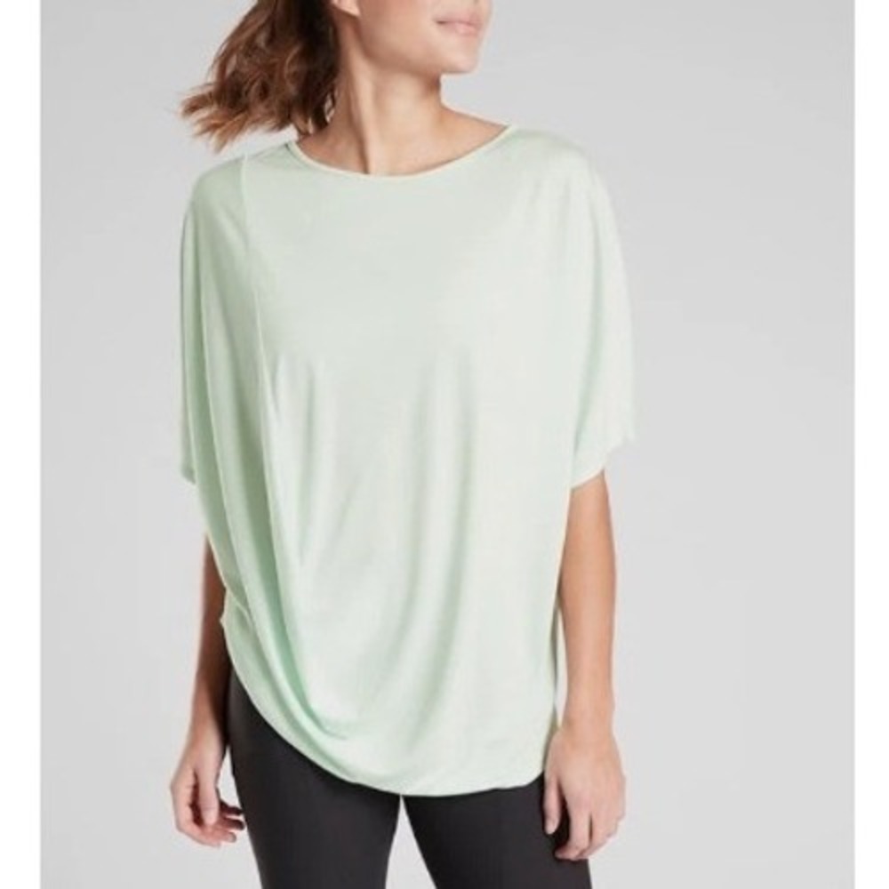 Athleta Mint Sorbet Dolman Twist Front Tee Modal Blend Top | Size L